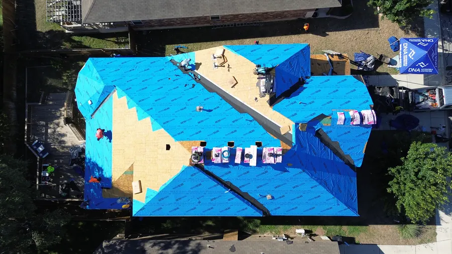 Synthetic underlayment on a full re-roof by DNA Restoration & Construction